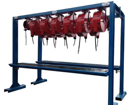 Hosereel stand for mining industry